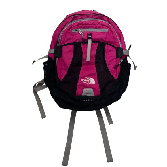 The North Face Recon Backpack Hiking School Adjustable Nylon Black Pink Unisex - Picture 1 of 8
